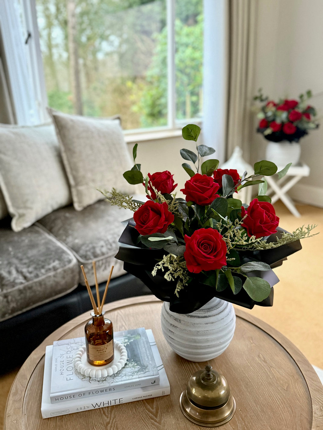 Red Rose Bouquet with 6 Rose Stems